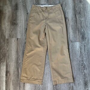 Uniqlo Tan Chino Pants Relaxed Fit Cotton Twill